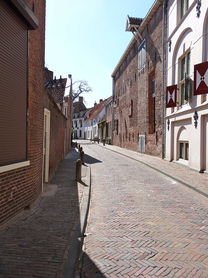 Amersfoort, ulica, ceste, kamene ploče, povijesne, fasade, kolnika