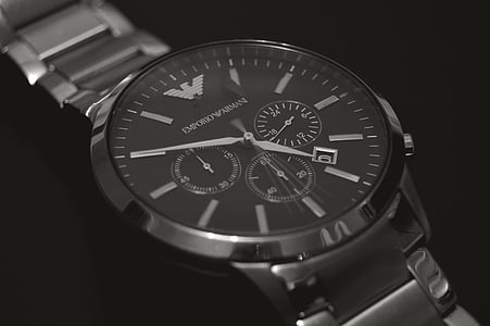 watch, emporio armani, sweden, indoor, clock, time, wristwatch