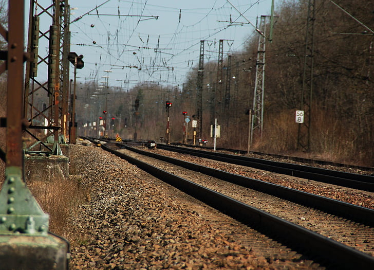 verkade, transport, tåg, järnväg, översta raderna, Gleise, järnvägsspår