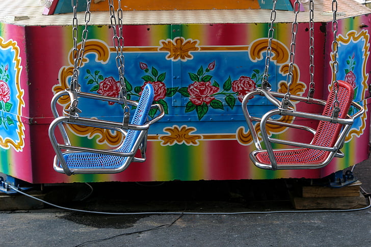 kettenkarussel, år market, rettferdig, karusellen, folk festival, ri, fargerike