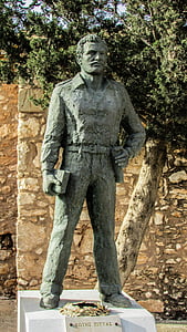 Cipro, Liopetri, achyronas, Statua, eroe, punto di riferimento, Museo