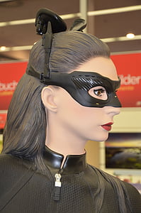mujer, máscara, pantalla simulada, fantasía, panel, traje