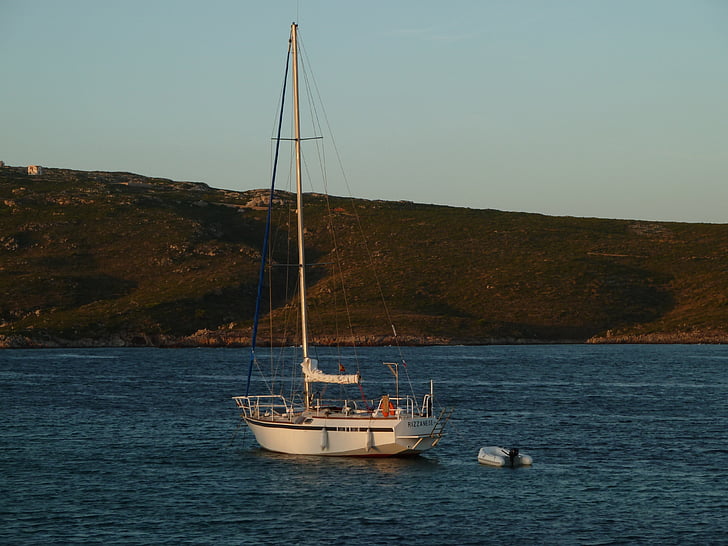 båt, Yacht, havet, Menorca, sommar, semester, segelbåt