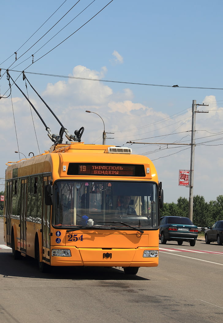 Moldova, Transnistrien, trolley, bus, offentlige, transport, transport