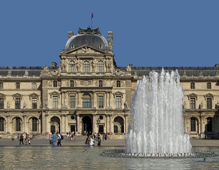 Лувром палац, Париж, Франція, Будівля, Архітектура, історичні, Орієнтир