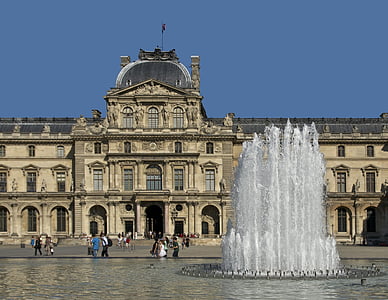 Luwr, Paryż, Francja, budynek, Architektura, historyczne, punkt orientacyjny