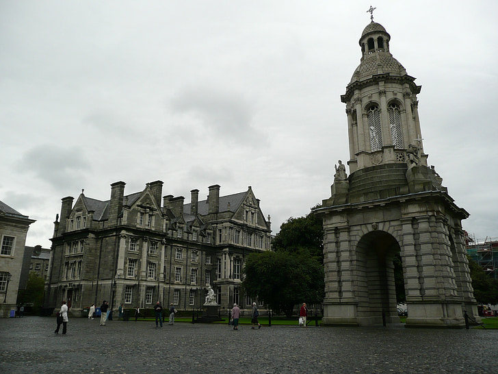 Uczelnia Trinity college, Irlandia, Dublin, Architektura, budynek, punkt orientacyjny, Miasto