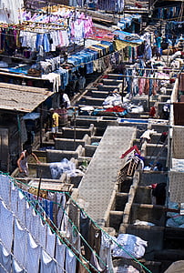 洗衣, 贫民窟, 印度, 孟买