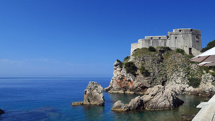 Dubrovnik, slott, stranden