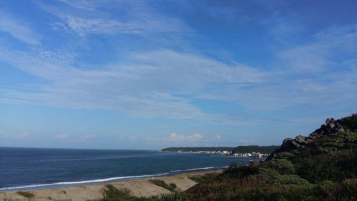céu, praia, oceano, dia azul, Baiyun, Hai bian, mar