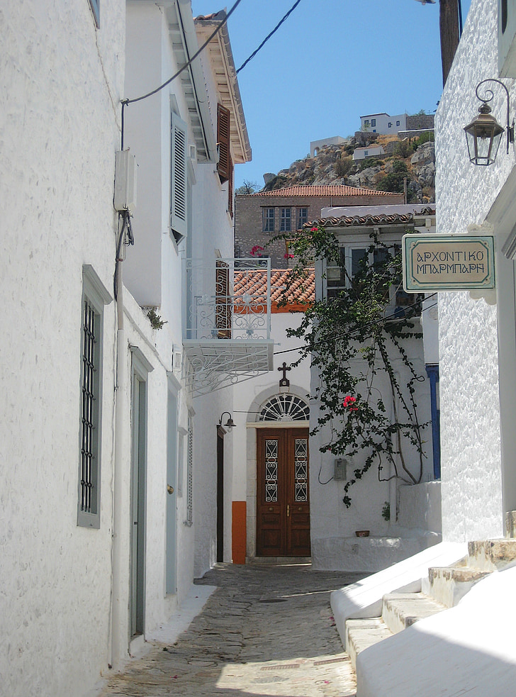 island, hydra, alleyway, architecture, vacation, greek islands