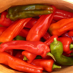 paprika, pepperoni, rød, grønn, grønnsaker, mat, vegetabilsk