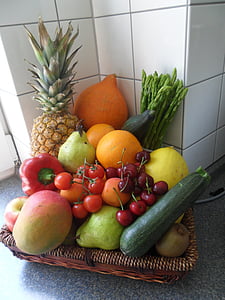 fruit, fruitig, ananas, voedsel, tropische, zomer, voeding