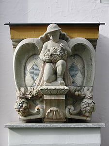 skulptūra, Bavarija, Menas, akmuo, herbas, sienos, skaičiai