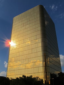 façana de vidre, edifici d'oficines, Dallas, Windows, reflexió, edifici, arquitectura