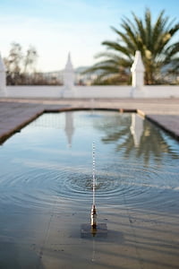 fontene, vann, Park, Sommer, fredelig, refleksjon, slappe av