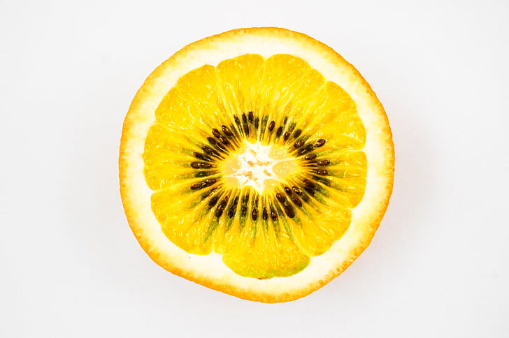 frugt, orange, Kiwi, Junction, citrusfrugter, tværsnit, skive