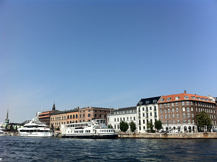 кораблі, яхти, Будівля, Копенгаген, Данія, човен екскурсія