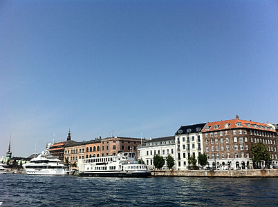 кораби, яхта, сграда, Копенхаген, Дания, обиколка с лодка