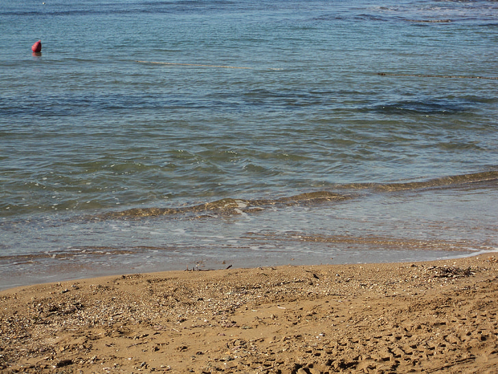 Praia de areia, praia, Costa, Mediterrâneo, mar, férias, oceano