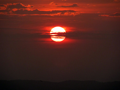 puesta de sol, sol, Eventide, cielo, nubes, Brasil, rojo
