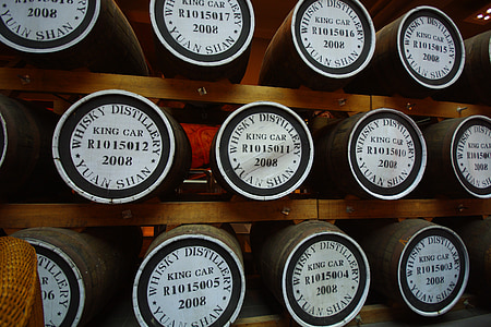 barricas de, Ilán, Taiwán, Whisky, Yuan shan, Cañón, alcohol