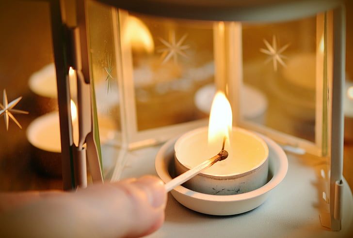 candela, tealight, partita, a lume di candela, a lume di candela, luce, masterizzare