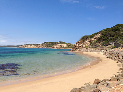 Ausztrália, Beach, nap, Victoria, homok, napos, tenger