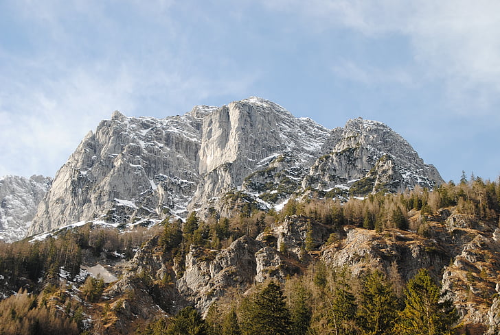 winter, berchtesgaden, rock, upper bavaria, bavarian alps, mountain, nature