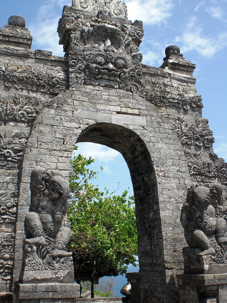Templo de, Indonesia, Portal, arquitectura, historia, material de piedra, religión