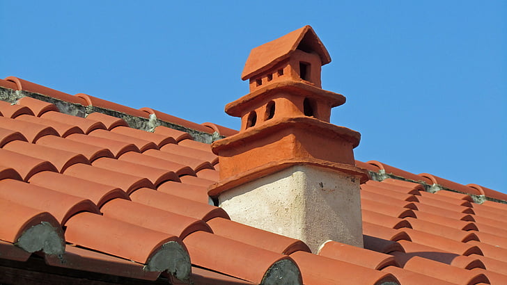 Carnuntum, azulejo de, conducto de humos, antigua Roma, reconstrucción, chimenea, techo