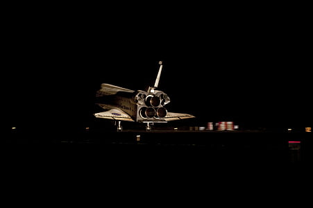 Space shuttle landing, Atlantis, Start-en landingsbaan, ruimtevaartuig, ruimte, aarde