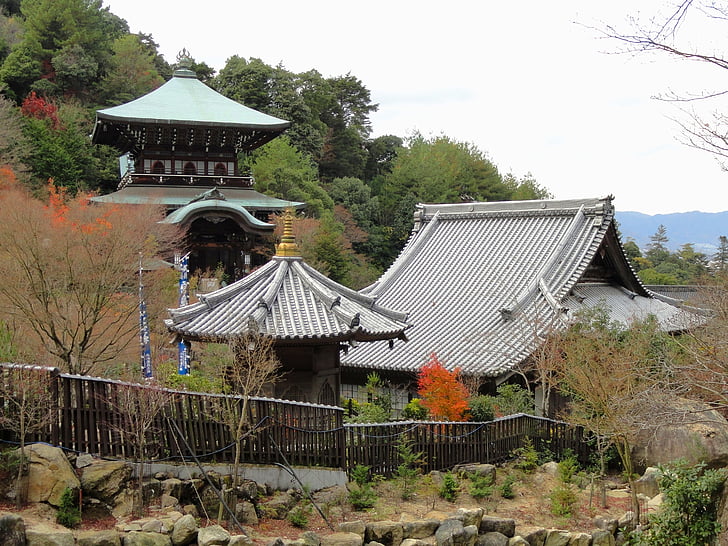Miyajima, Japan, Tempel, gebouwen, tempels, geloof, religie