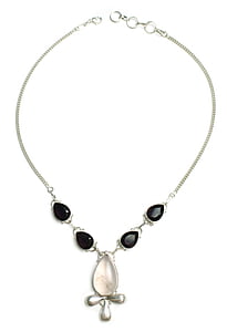 Ankh, Rose quartz, ogrlica, kamen, šterling, srebrna, nakit