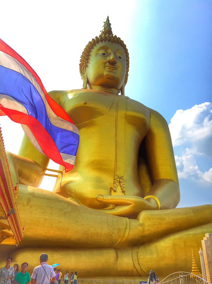 templom, Angthong, Thaiföld, Buddha