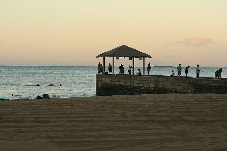 夏威夷, 海滩, 沙子, mar, 旅游, 水, 景观