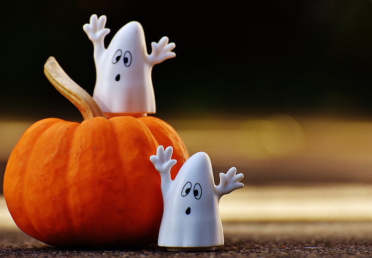Halloween, spøkelser, gresskar, god allehelgensaften, spøkelse, høst, oktober