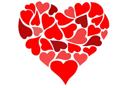 愛, 心, バレンタイン, ロマンチックです, 結婚式, ハートの形, 赤