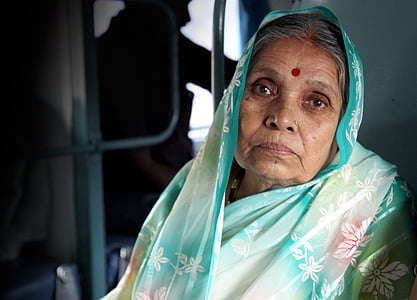 Indija, Senvagė, senas, moteris, Azija, kelionės, Portretas
