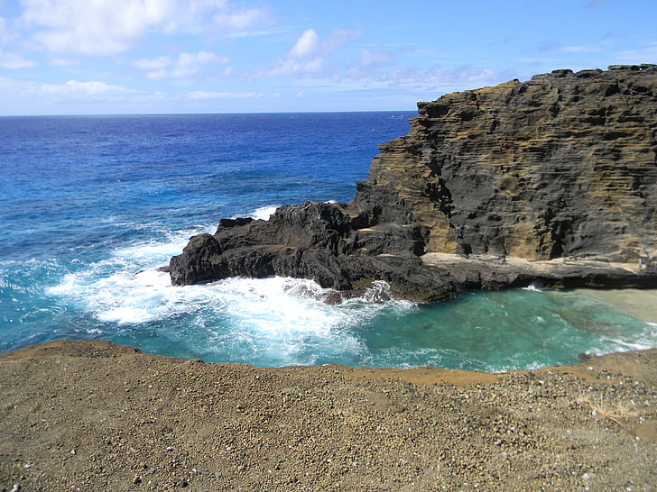 Hawaii, platja, volcànica, oceà, Mar, vacances, viatges
