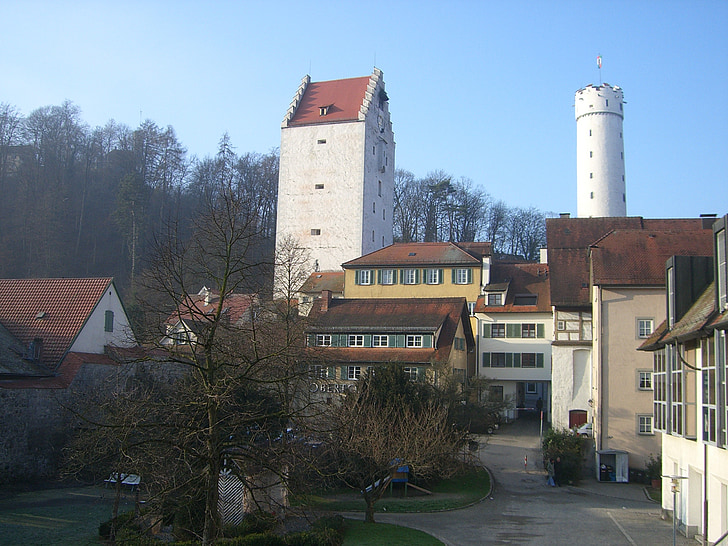 Liszt zsák torony, Ravensburg, belváros, a középkorban, felső kapu, történelmileg