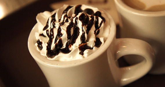 horká čokoláda, kakao, káva, čokoláda, pohár, coffee shop, Cream
