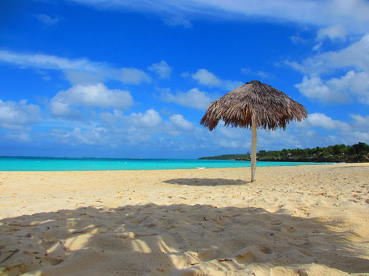 spiaggia, parasole, parasole, sabbia, oceano, Tropical, Vacanze