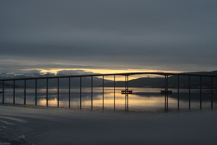 мост, stokmarknes мост, пътен мост, кухи кутия мост, сграда, stokmarknes, Hurtigruten