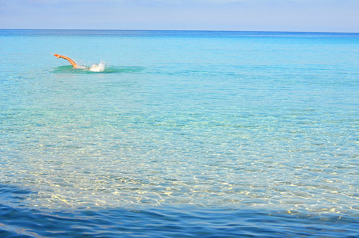 pedras, praia, areia, Você sabe nadar, Ibiza, nadar, mar