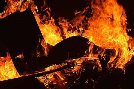 foc, fons, flama, negre, calenta, ardent, infern