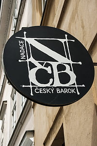 Prag, Galleri, konst, utställning, dörr skylt, nadace český barok