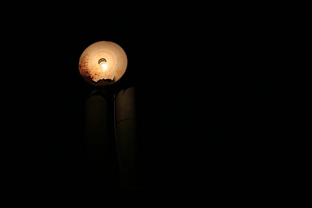 straat lamp, nacht, eenzame, elektrische lamp, gloeilamp, verlichtingsapparatuur, verlichte