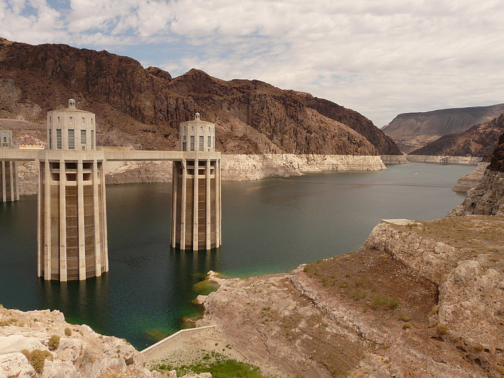 Hoover dam, Nevada, Arizona, Dam, Colorado, Lake mead, vand