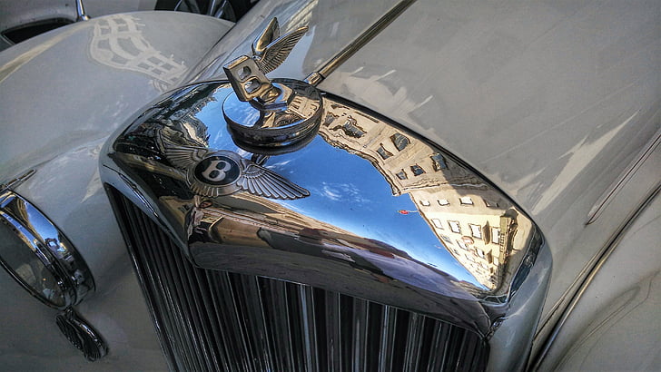 bil, Bentley, vintage, Classic, skinnende, Porto, Portugal